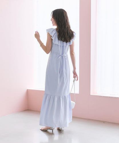 荷葉邊美人魚連衣裙