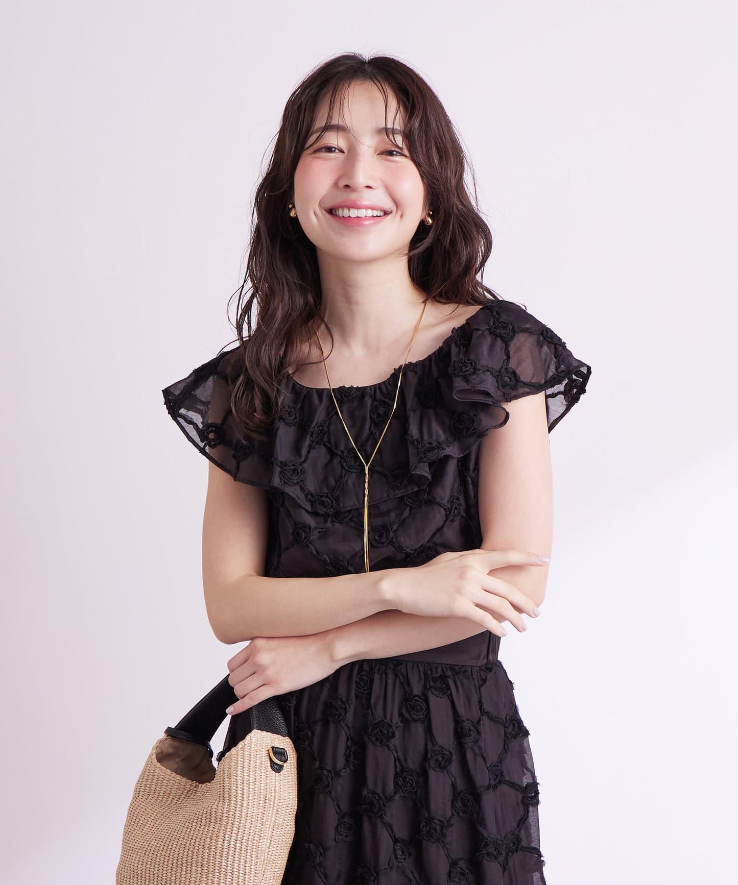 透膚玫瑰圖案襯衫