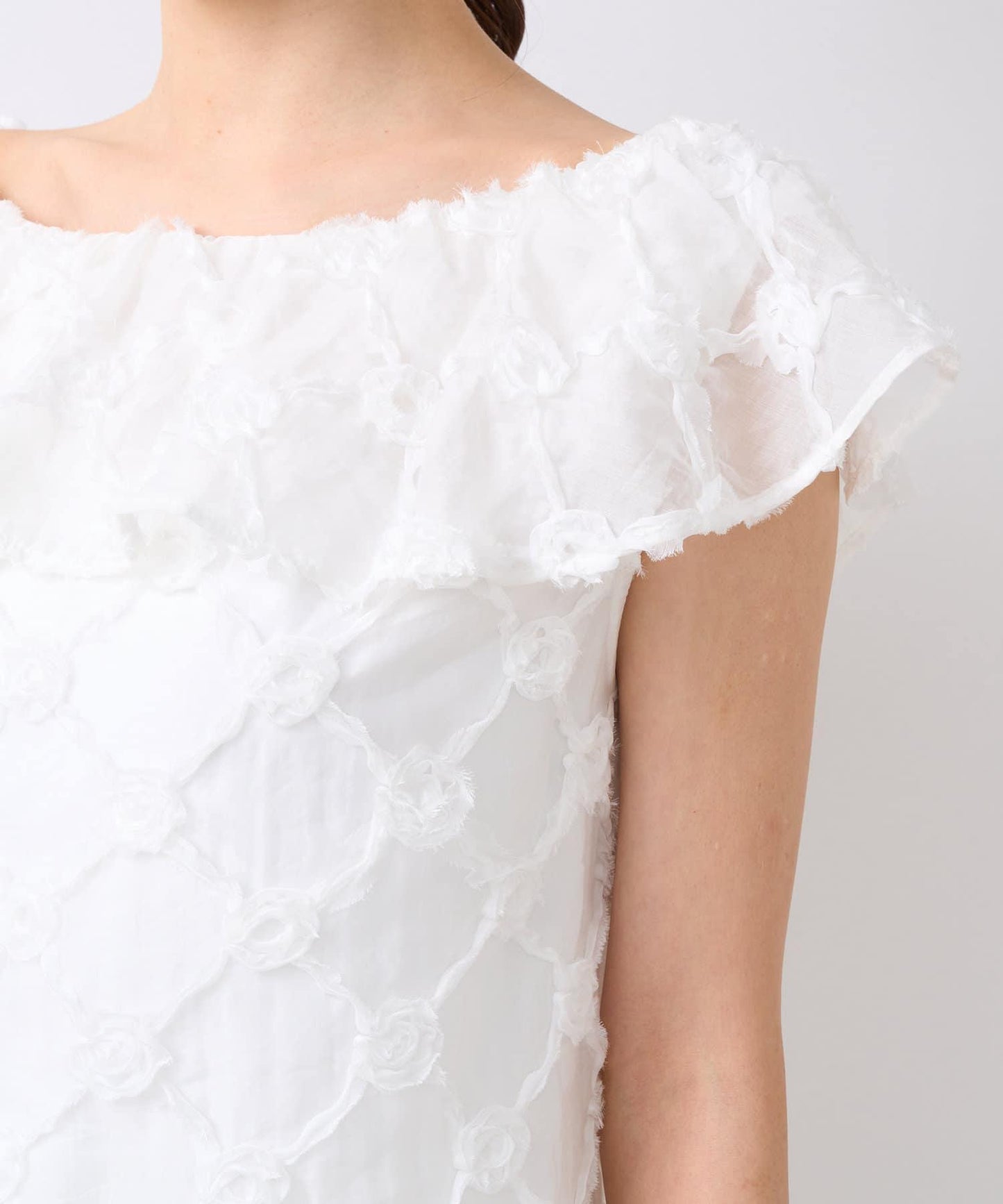 透膚玫瑰圖案襯衫