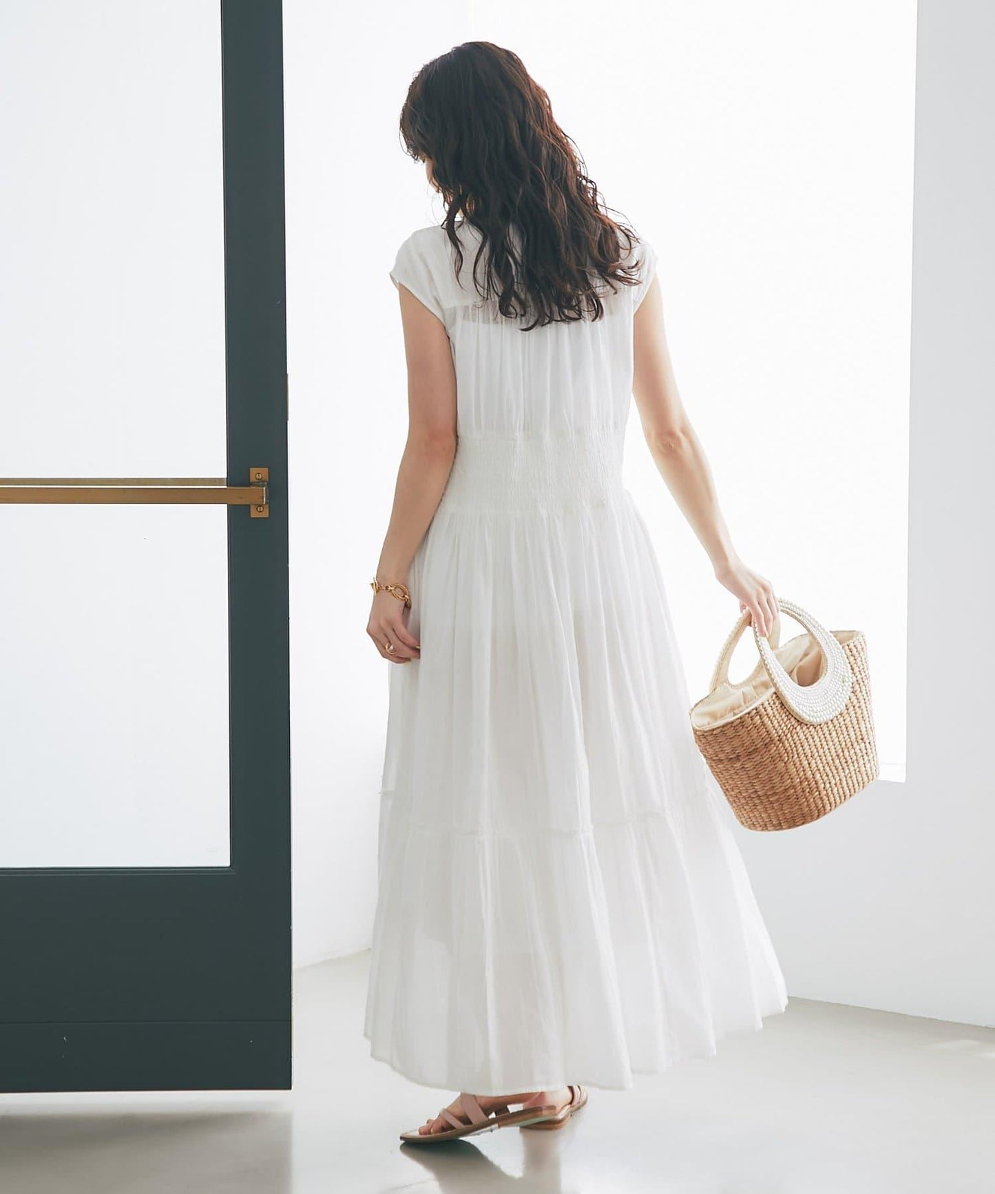 La boutique BonBon 棉質腰部抽褶連衣裙