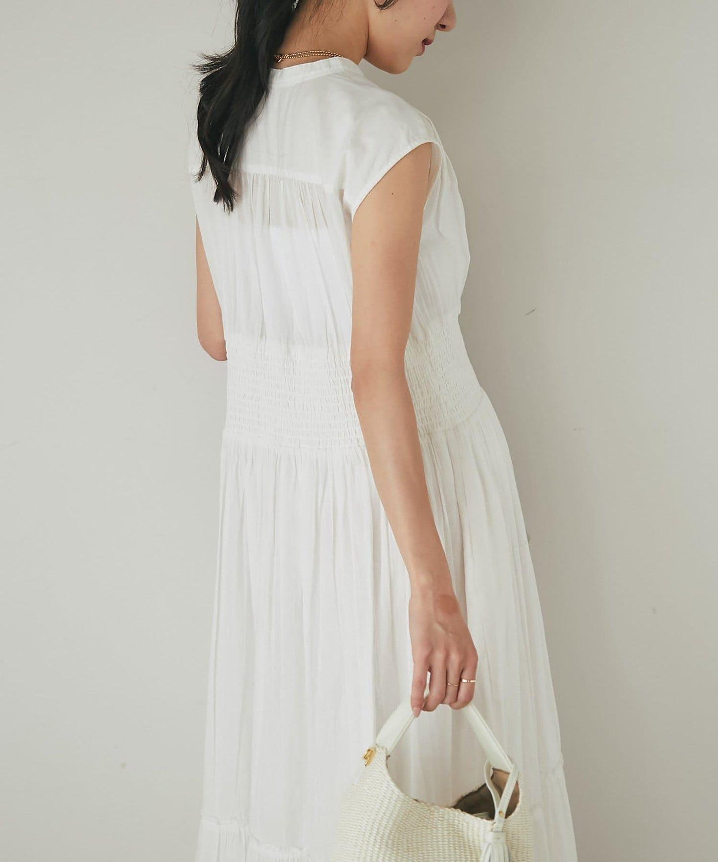 La boutique BonBon 棉質腰部抽褶連衣裙