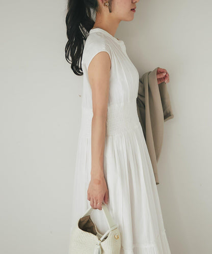 La boutique BonBon 棉質腰部抽褶連衣裙