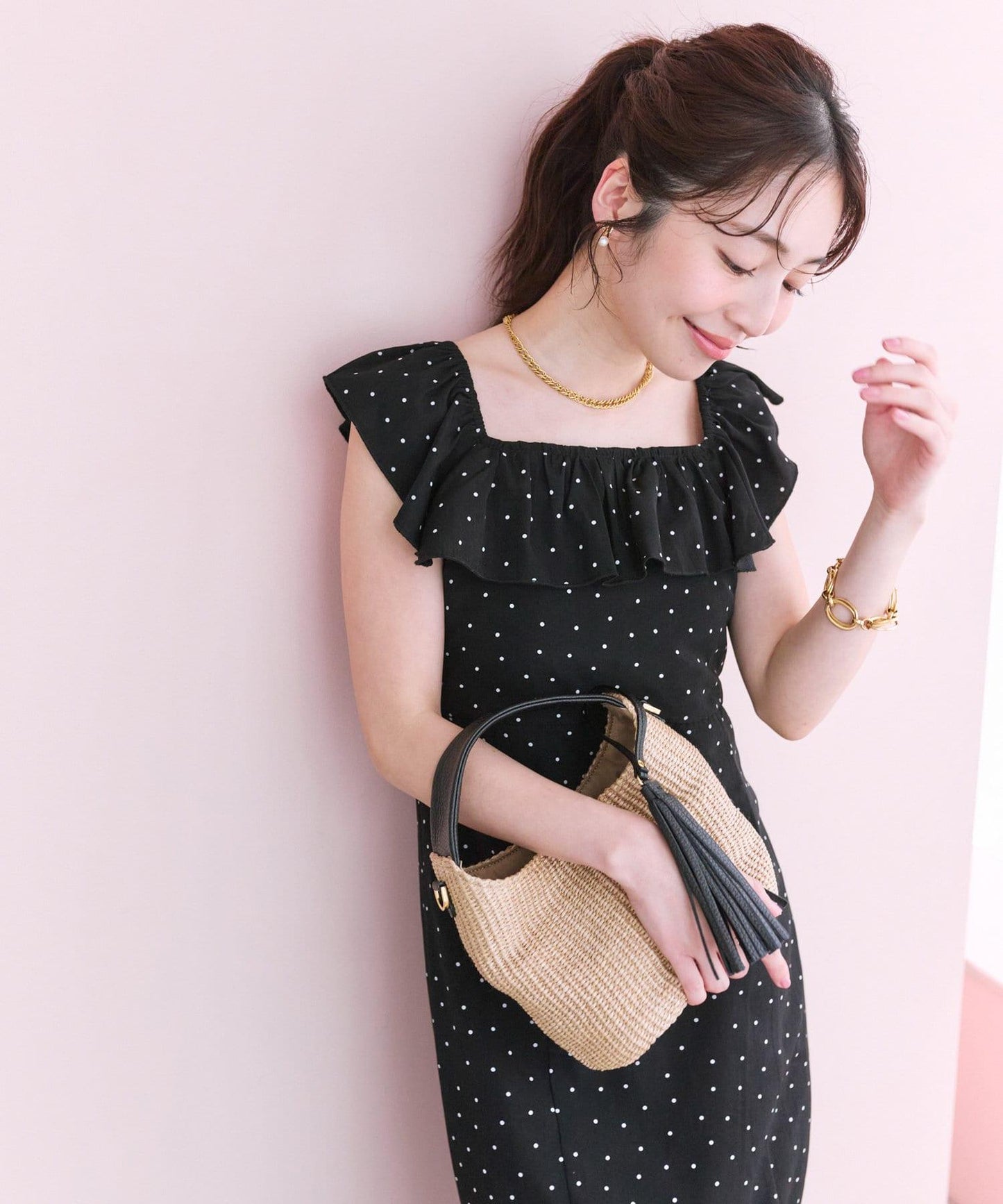 荷葉邊美人魚連衣裙