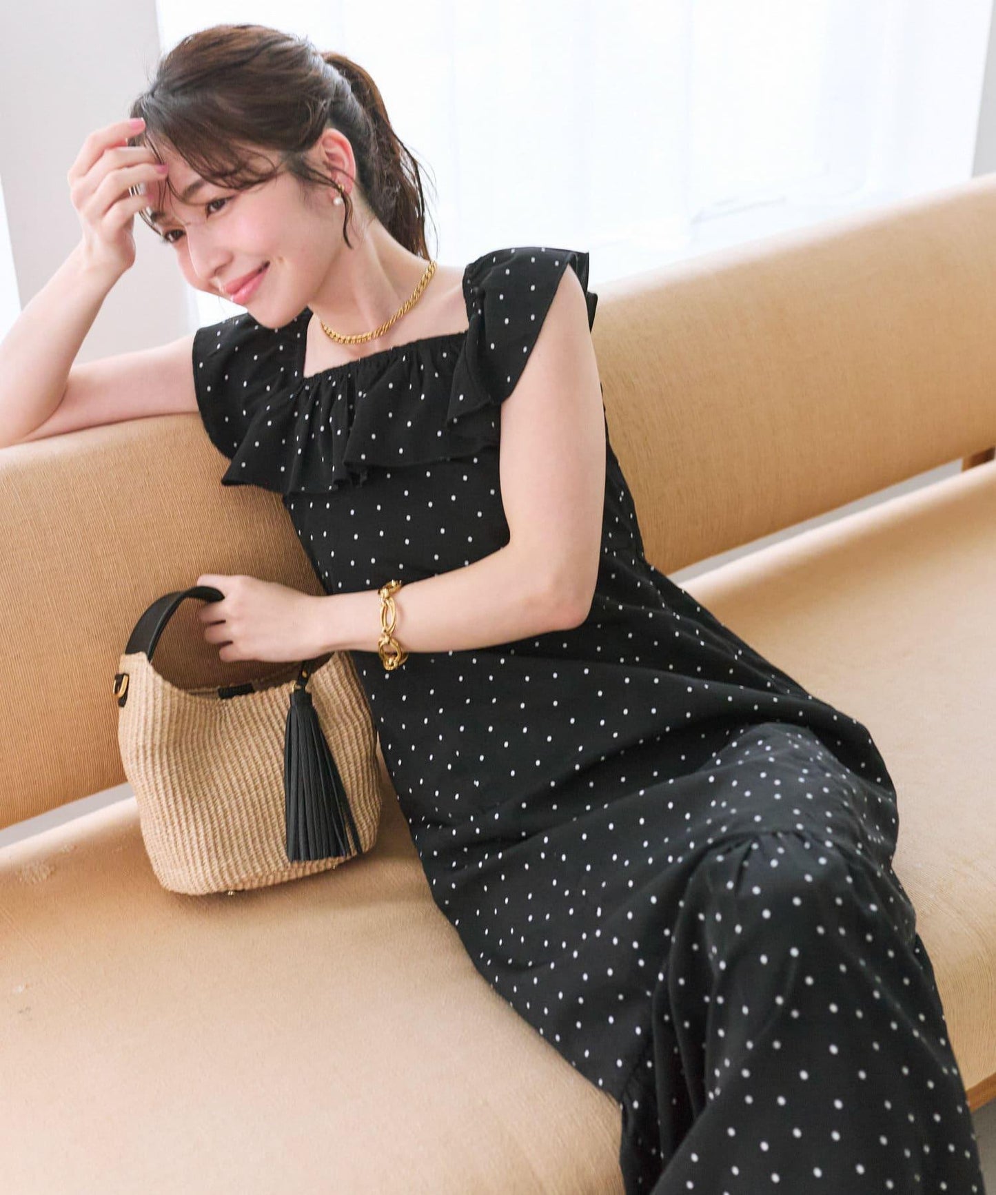 荷葉邊美人魚連衣裙