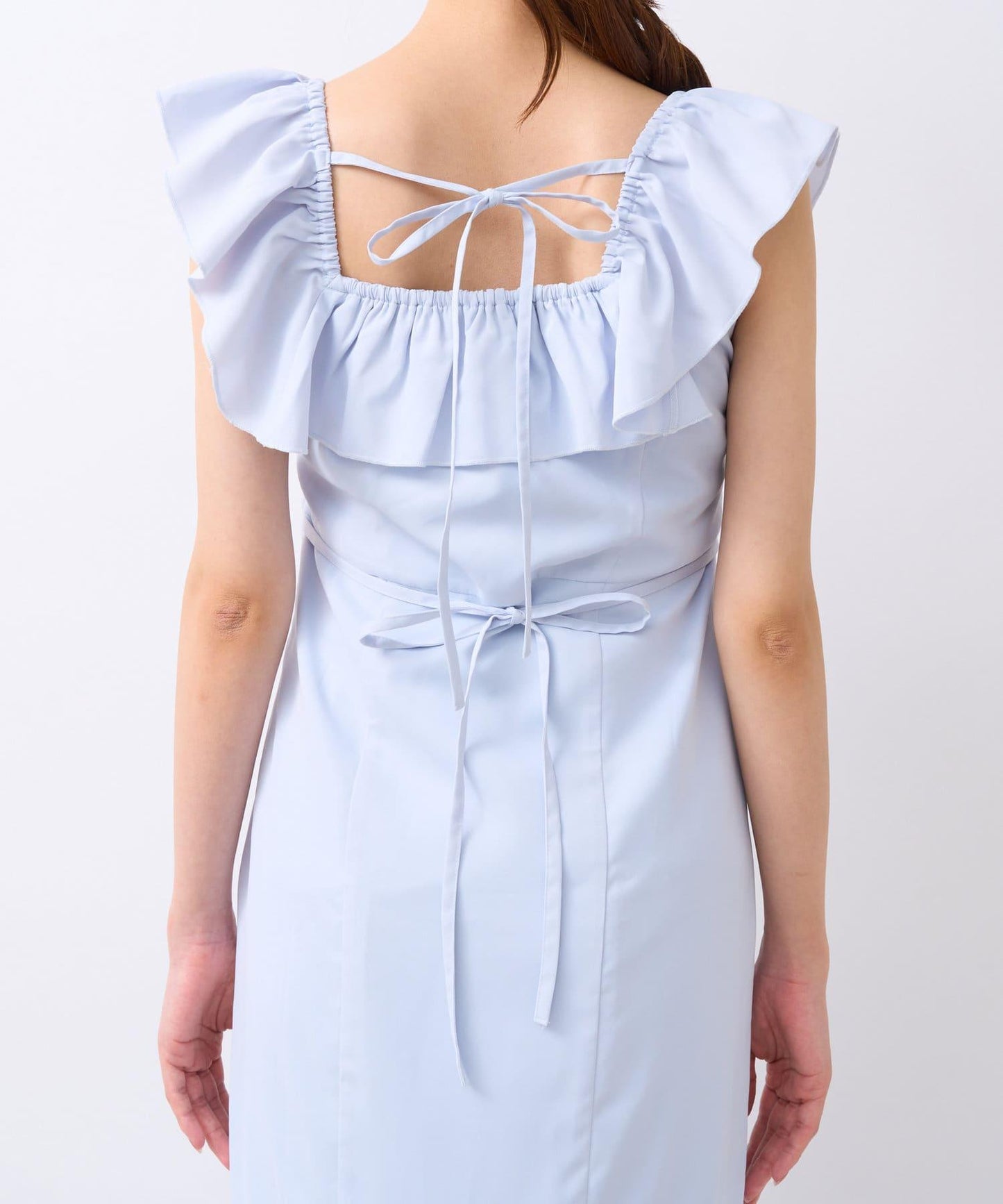 荷葉邊美人魚連衣裙