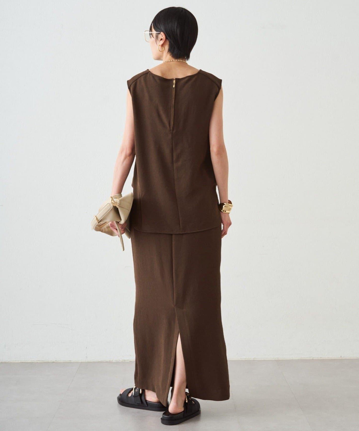 雙層喬其紗 修身 半身裙