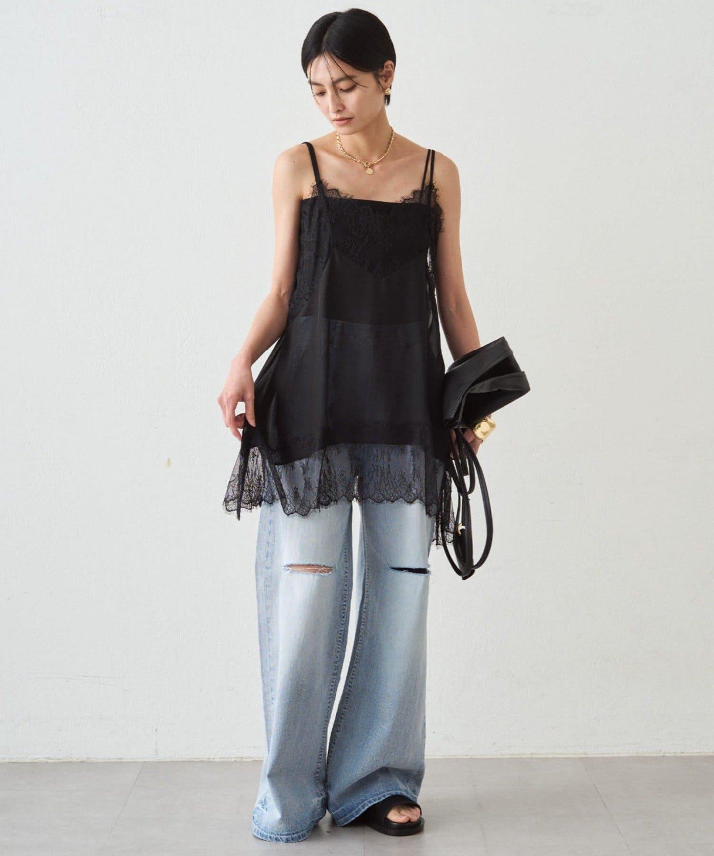 蕾絲雪紡吊帶背心