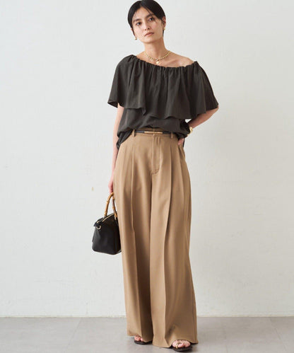 荷葉邊露肩設計 女式襯衫