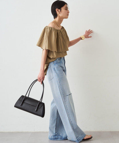 荷葉邊露肩設計 女式襯衫