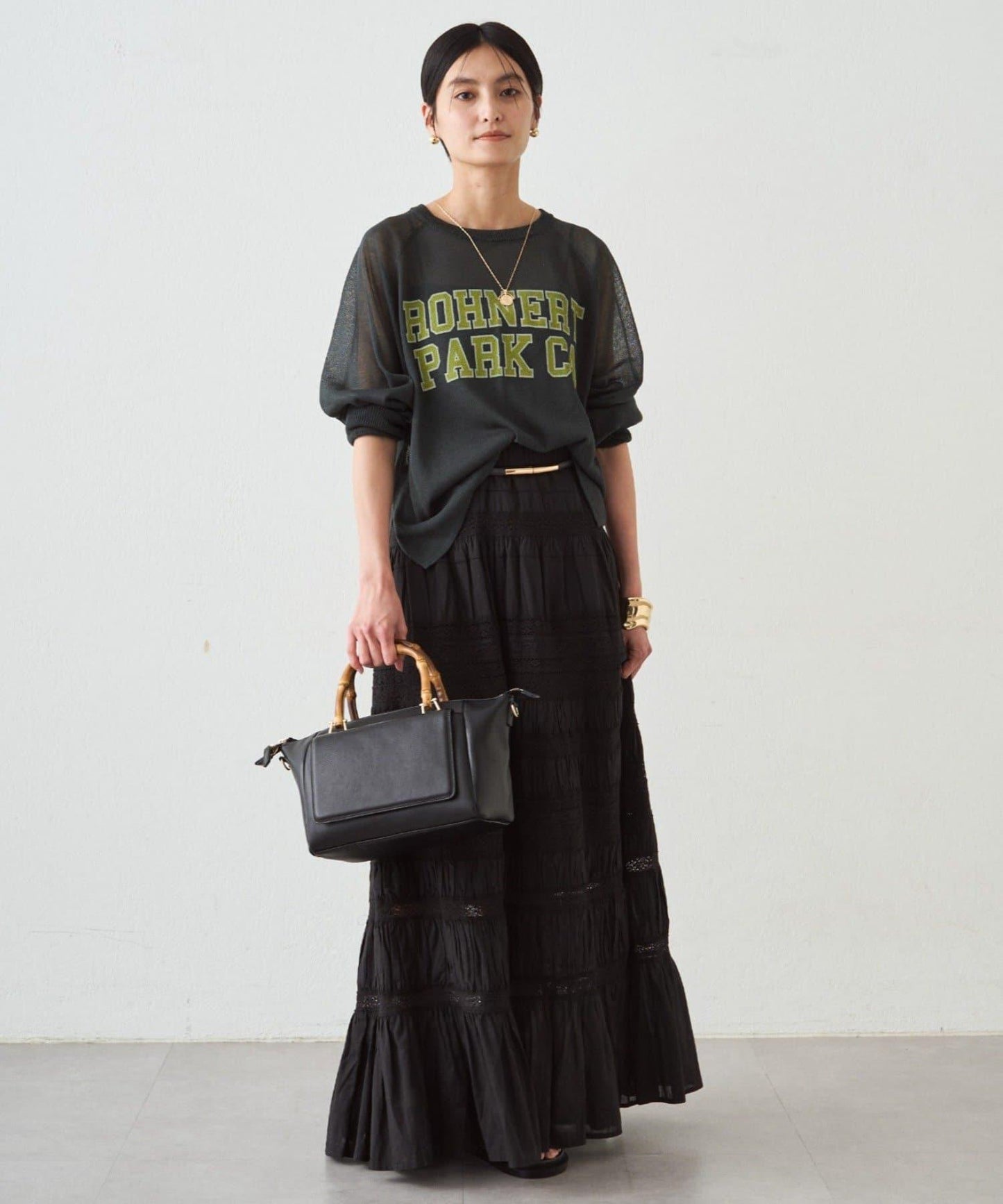 透感學院字母印花 針織上衣