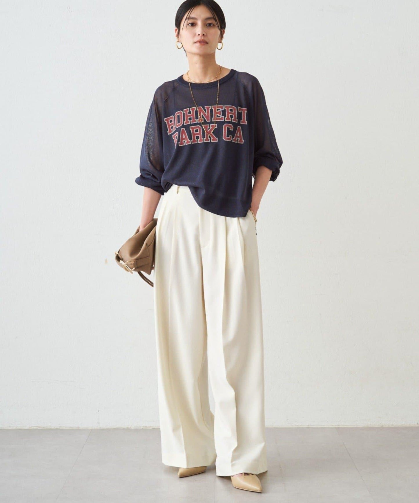 透感學院字母印花 針織上衣