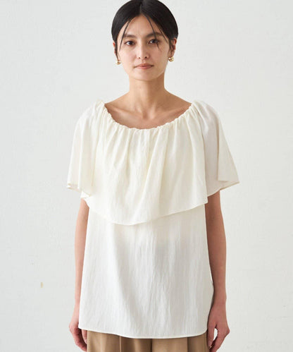 荷葉邊露肩設計 女式襯衫