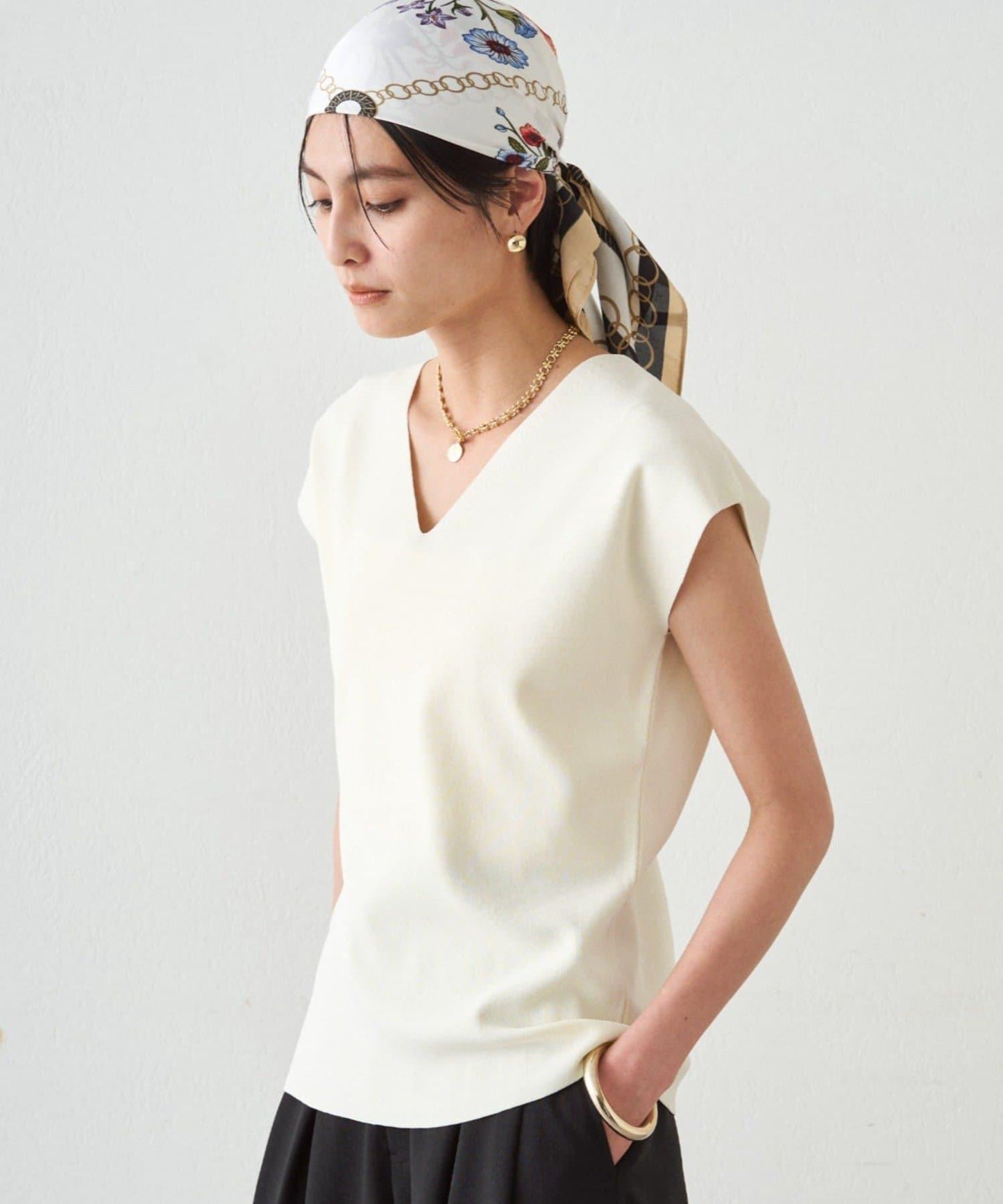 2WAY光澤針織上衣