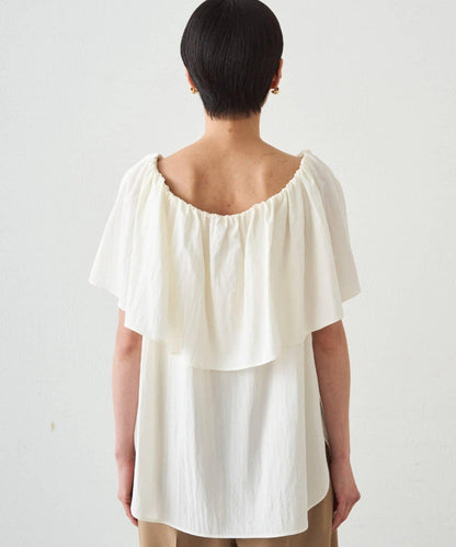 荷葉邊露肩設計 女式襯衫