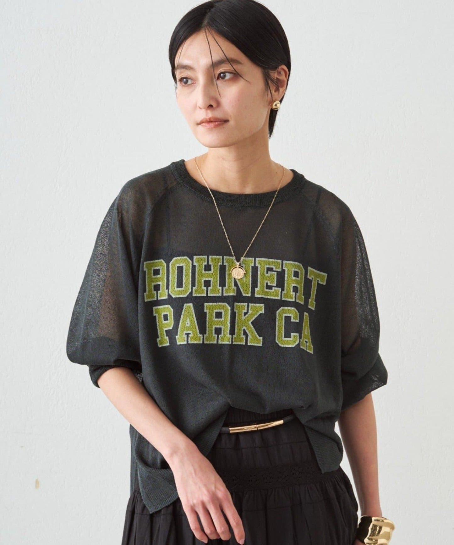 透感學院字母印花 針織上衣