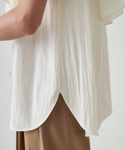 荷葉邊露肩設計 女式襯衫