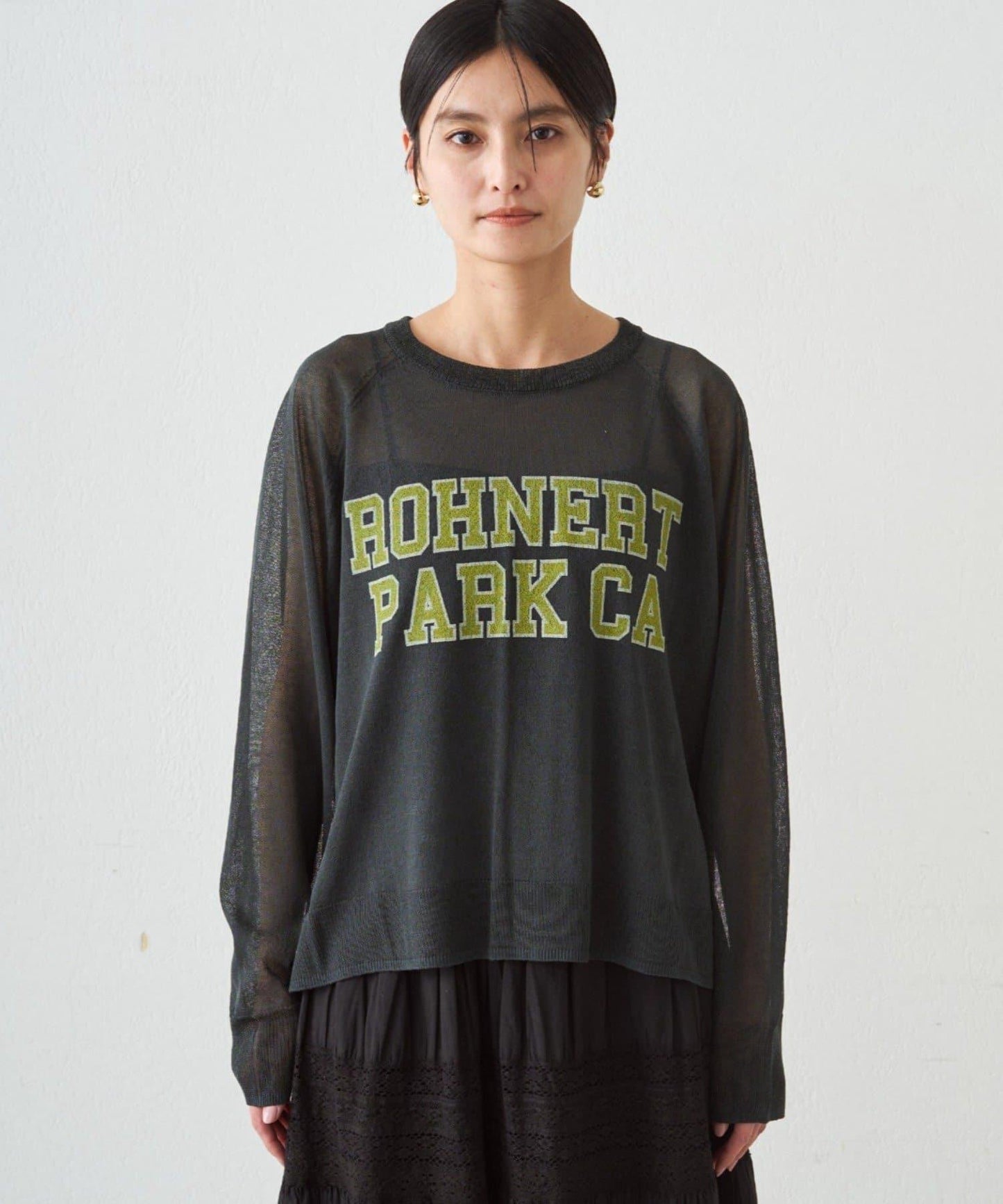 透感學院字母印花 針織上衣