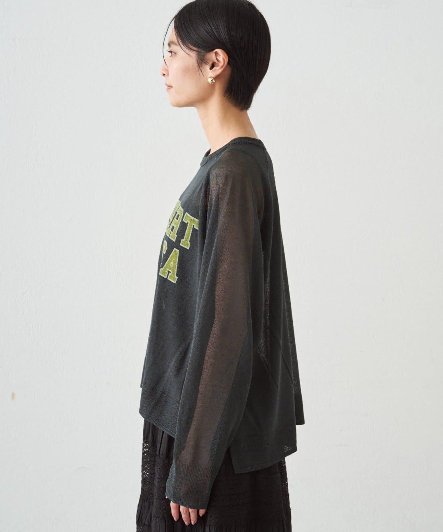 透感學院字母印花 針織上衣