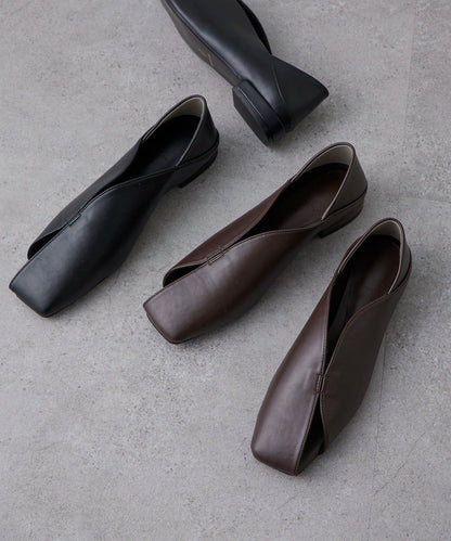 方頭 鏤空設計 女式單鞋