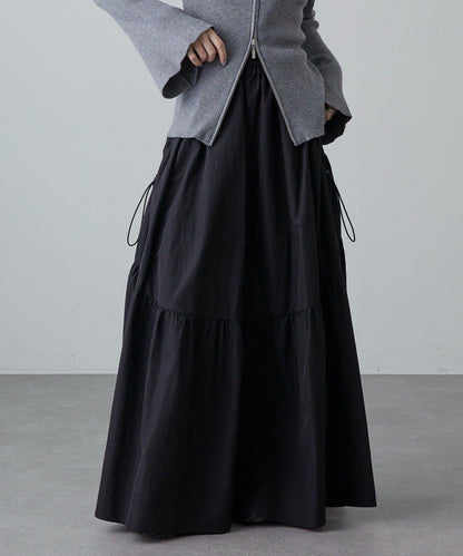 大口袋抽褶半身裙