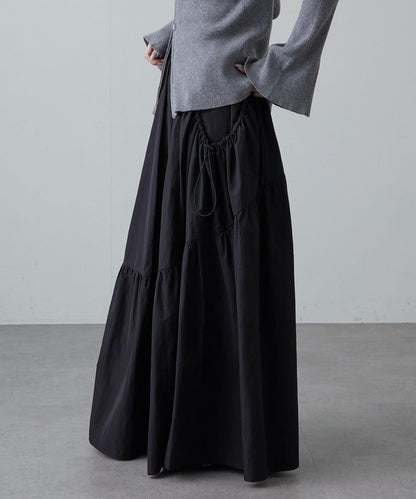 大口袋抽褶半身裙