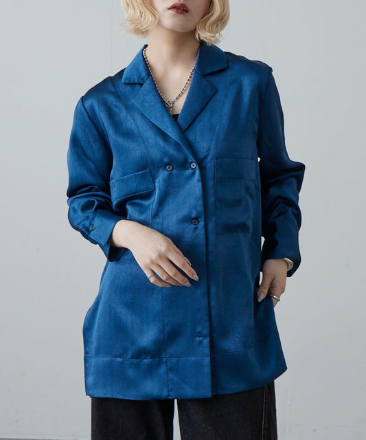 緞面夾克風設計襯衫