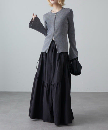 大口袋抽褶半身裙