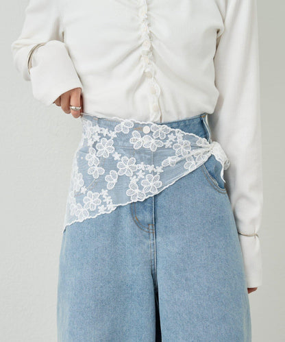 花卉蕾絲設計絲巾