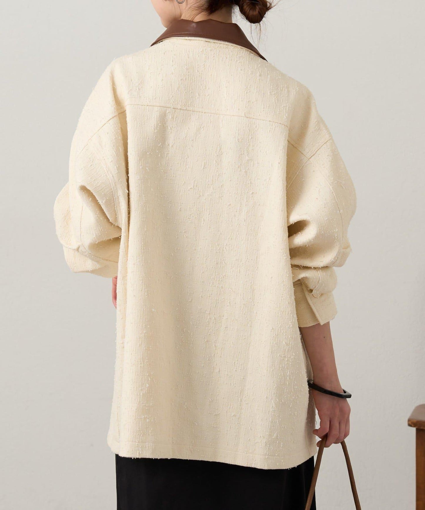 可拆卸皮革領 工裝版型 工裝外套