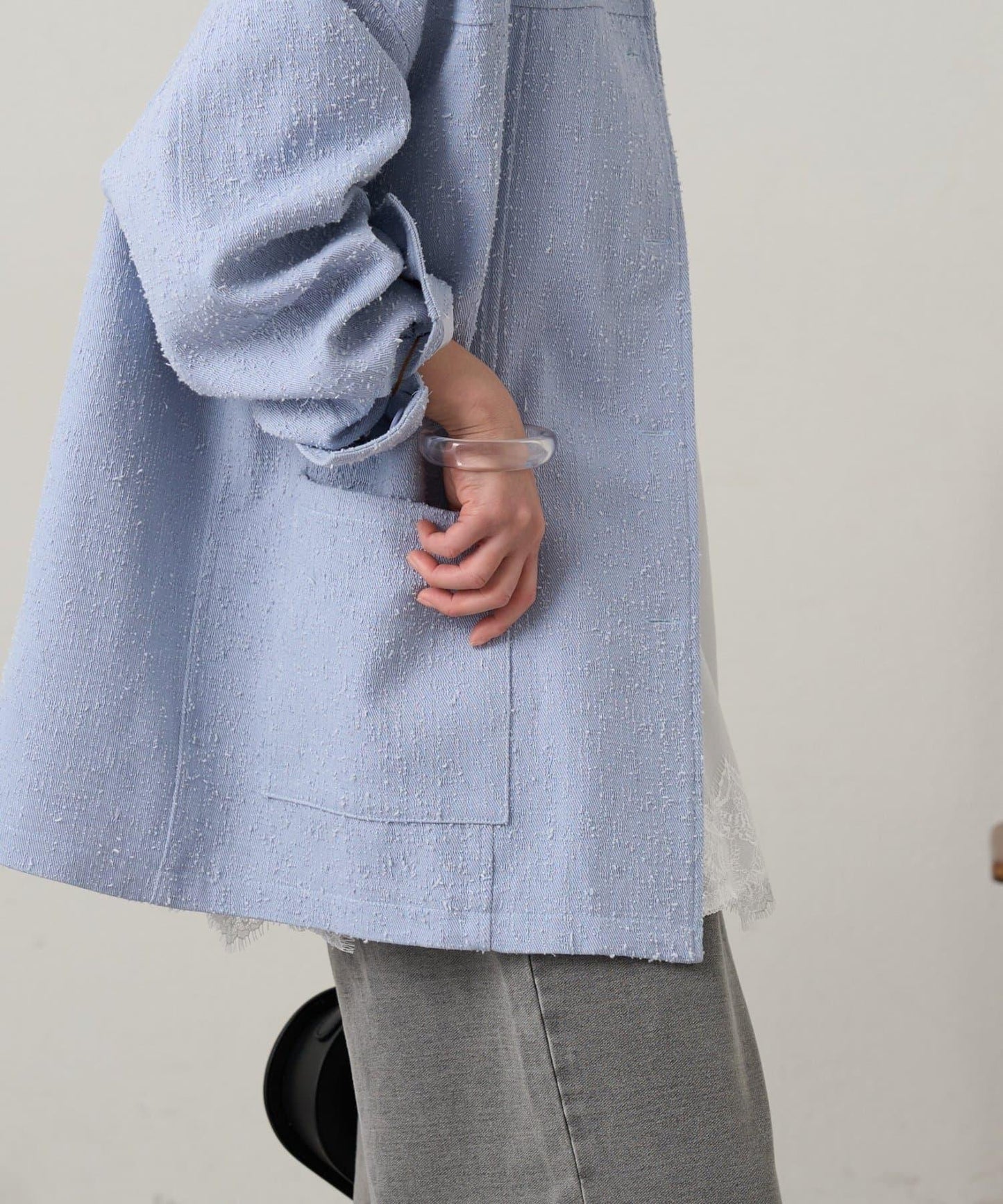 可拆卸皮革領 工裝版型 工裝外套