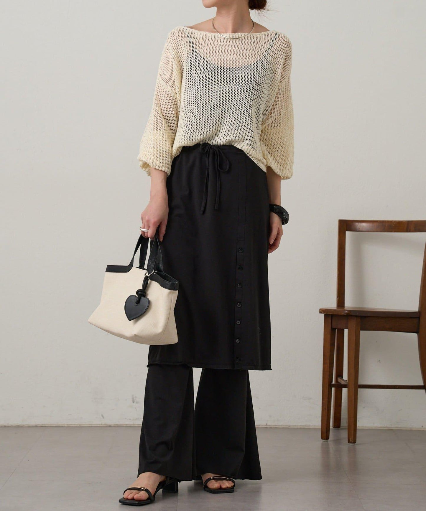 網眼寬鬆針織上衣