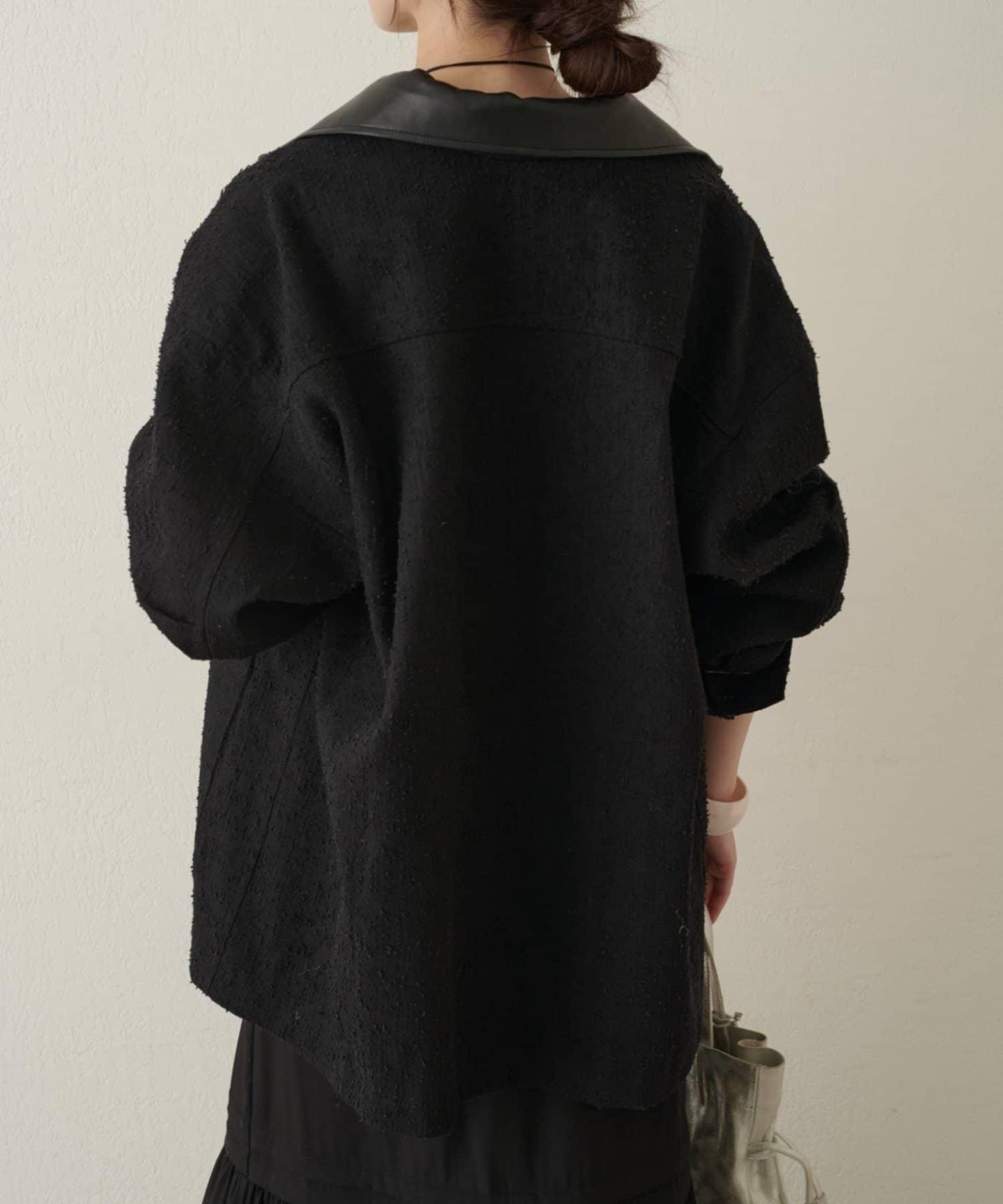 可拆卸皮革領 工裝版型 工裝外套