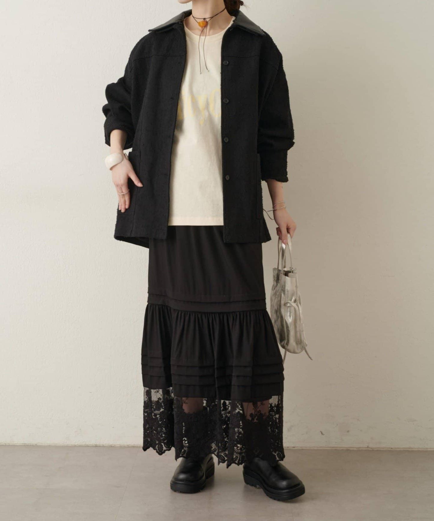 可拆卸皮革領 工裝版型 工裝外套