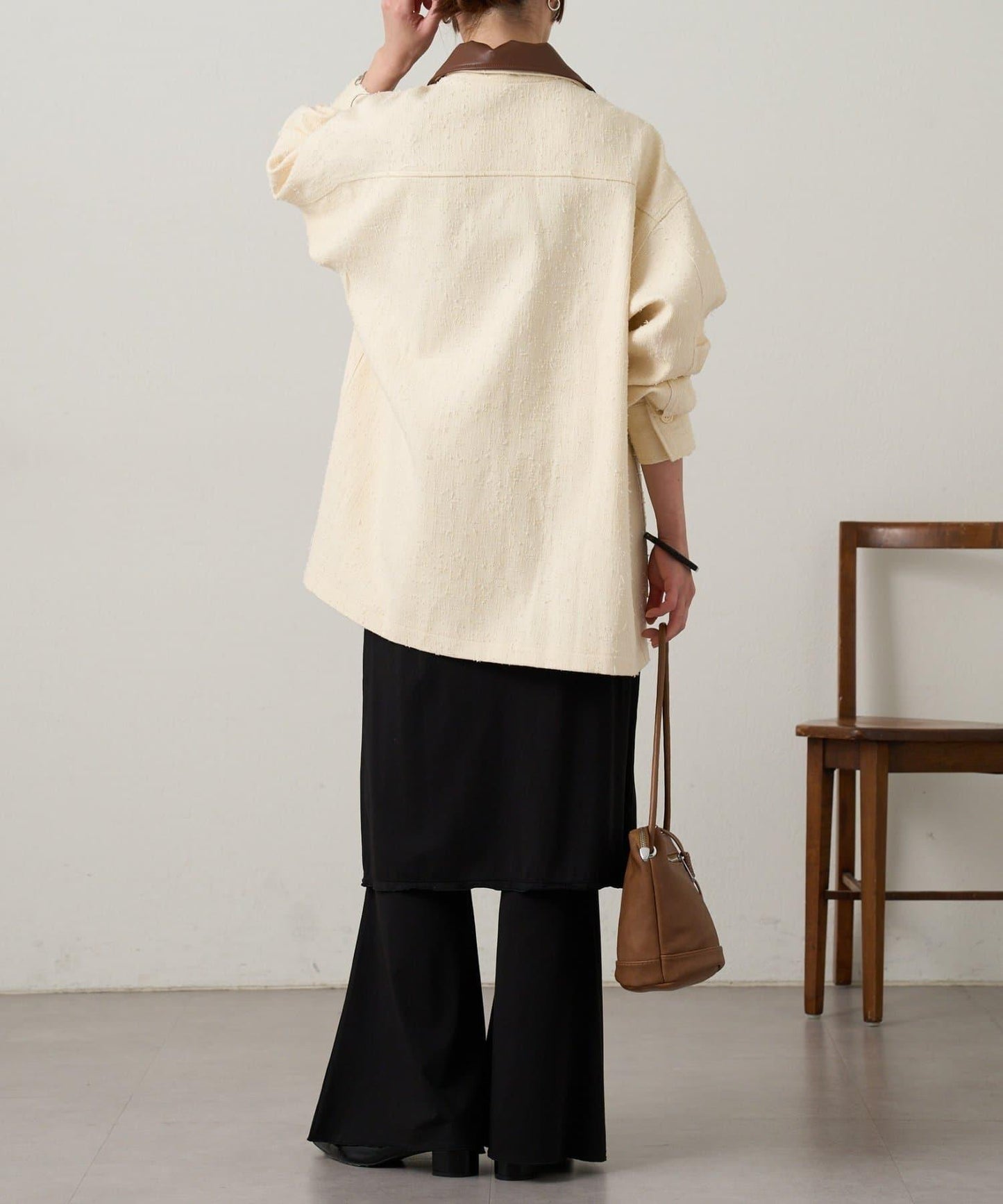 可拆卸皮革領 工裝版型 工裝外套