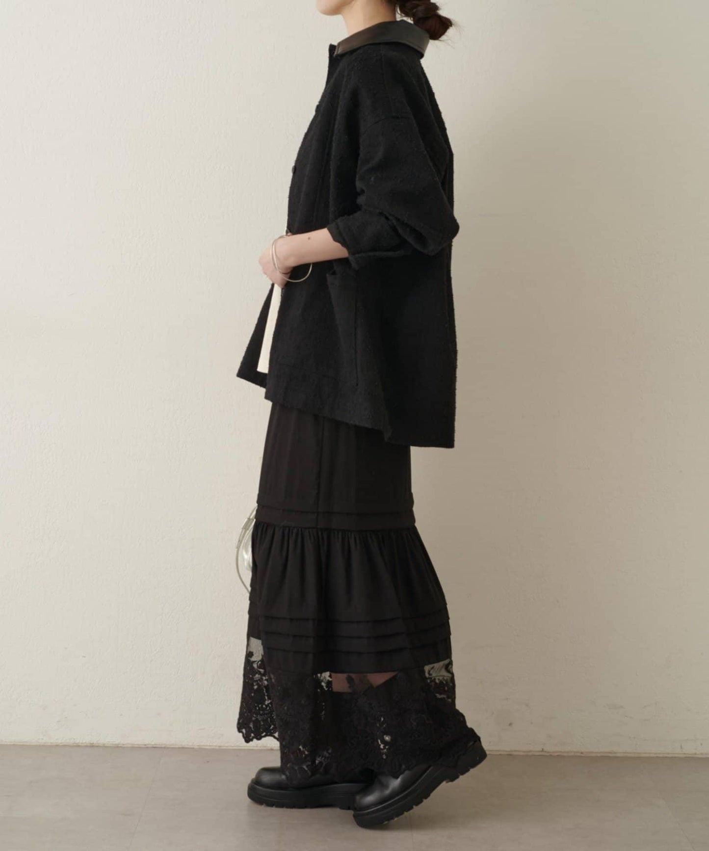 可拆卸皮革領 工裝版型 工裝外套