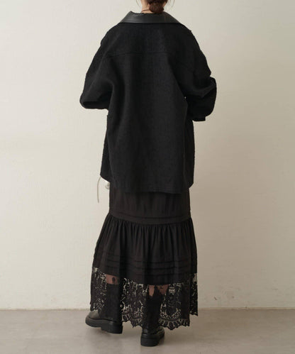 可拆卸皮革領 工裝版型 工裝外套