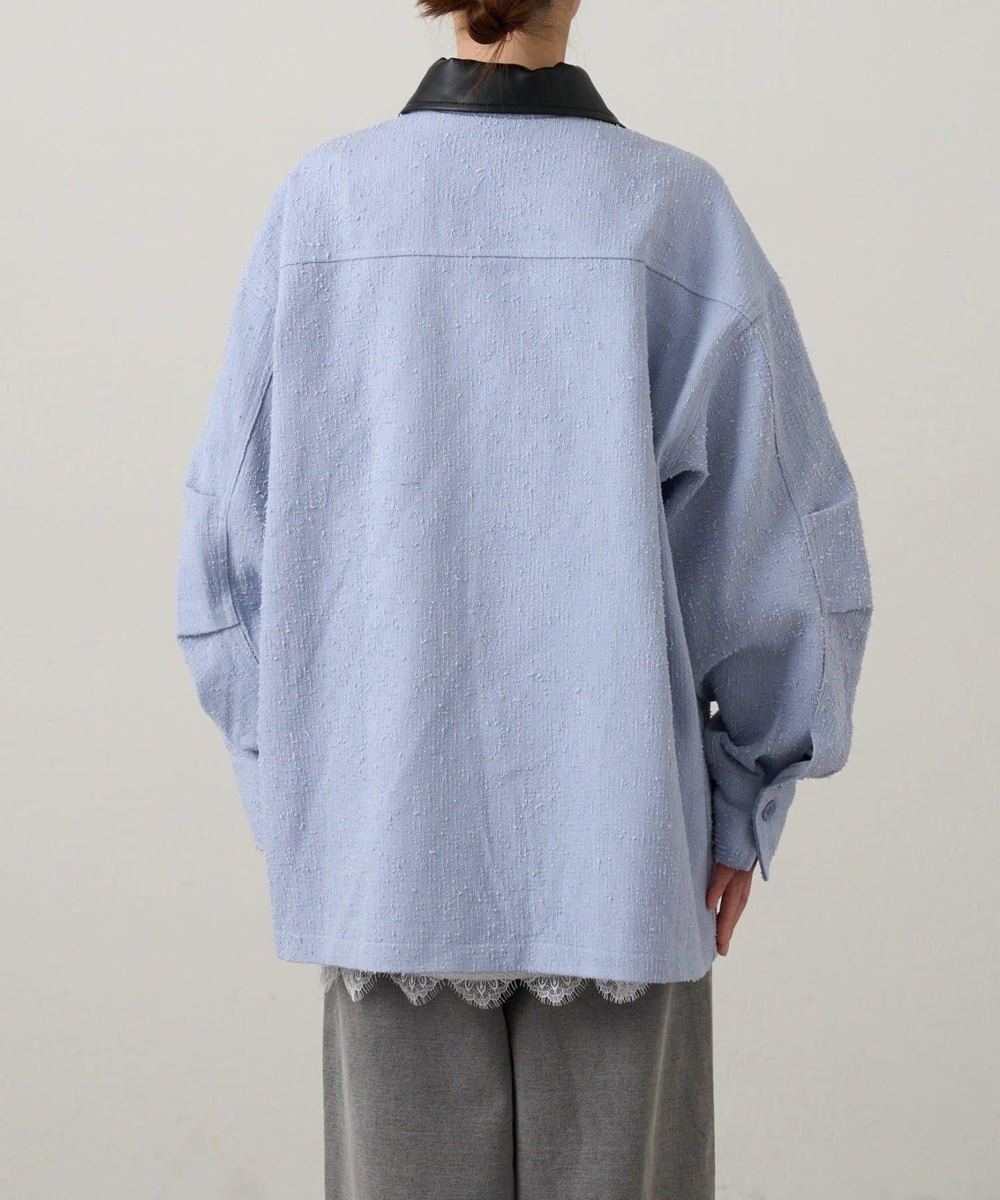 可拆卸皮革領 工裝版型 工裝外套