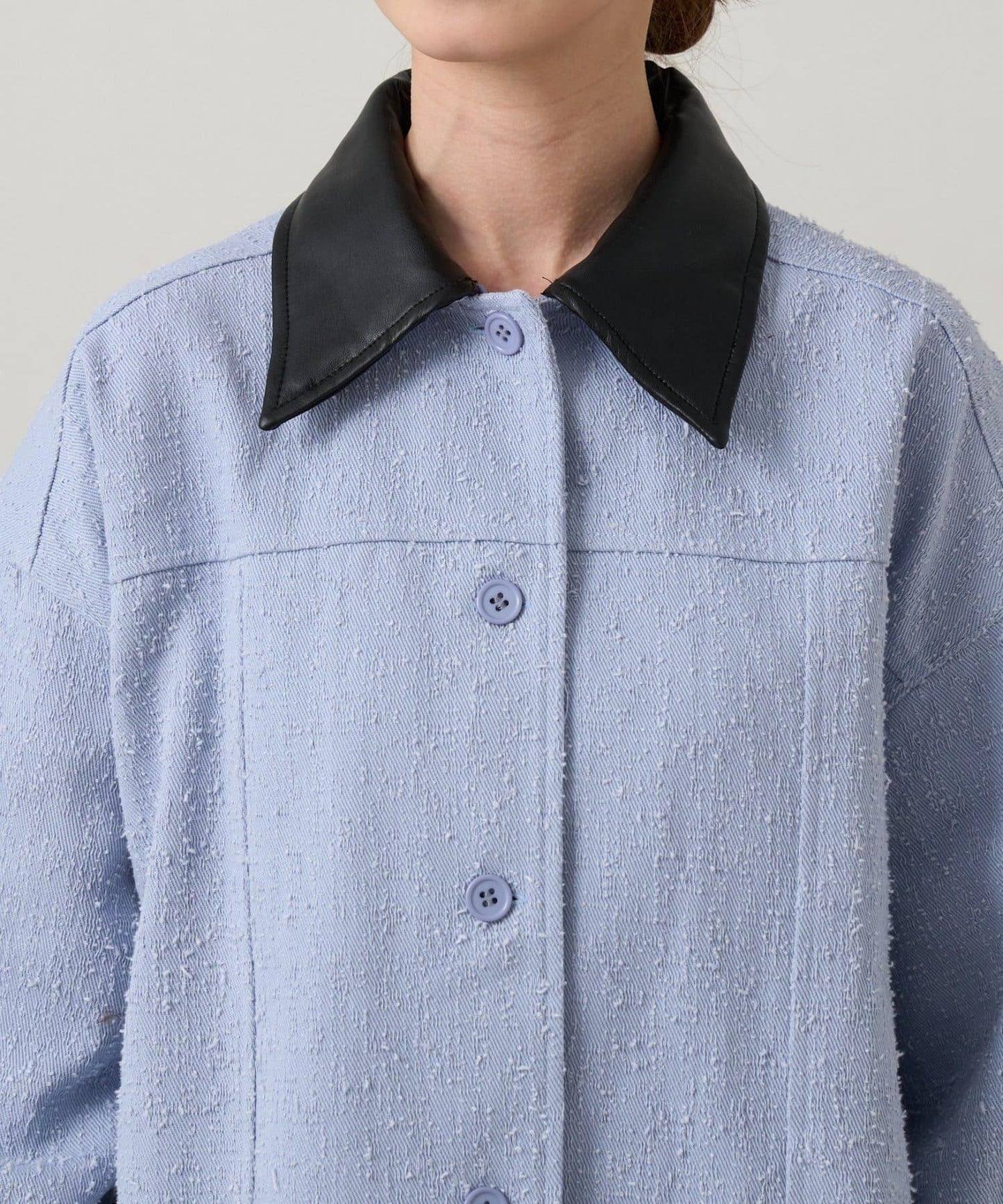 可拆卸皮革領 工裝版型 工裝外套