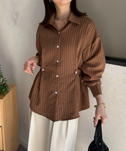 腰帶設計 條紋圖案 襯衫