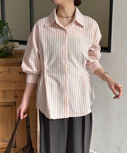 腰帶設計 條紋圖案 襯衫