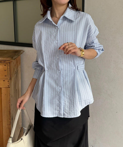 腰帶設計 條紋圖案 襯衫