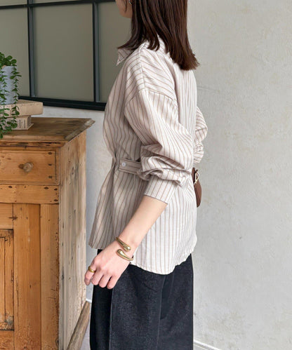 腰帶設計 條紋圖案 襯衫