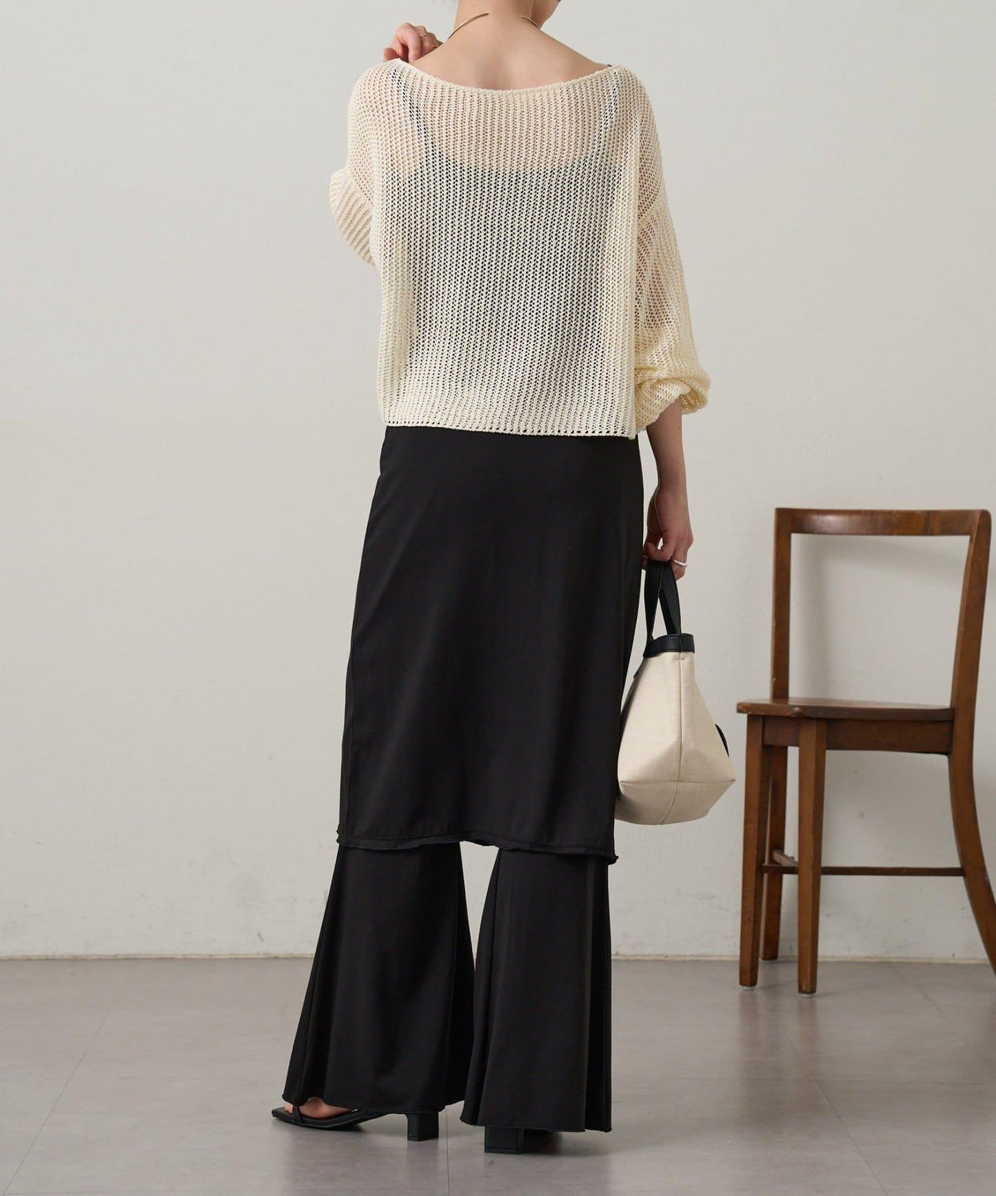 網眼寬鬆針織上衣