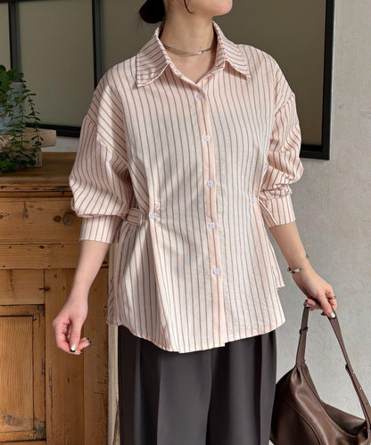 腰帶設計 條紋圖案 襯衫