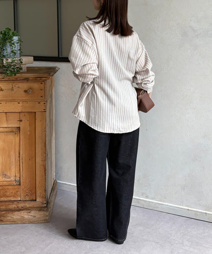 腰帶設計 條紋圖案 襯衫