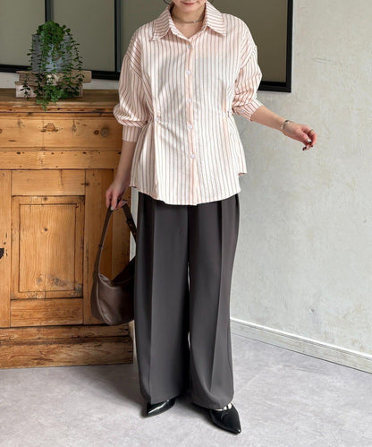 腰帶設計 條紋圖案 襯衫