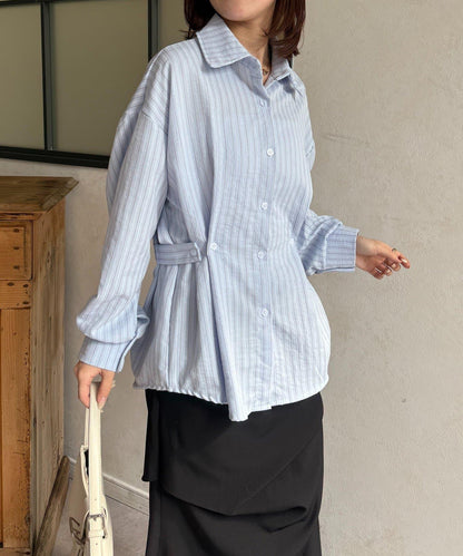 腰帶設計 條紋圖案 襯衫