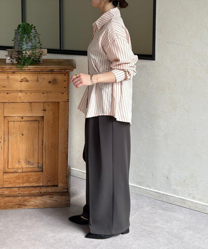 腰帶設計 條紋圖案 襯衫