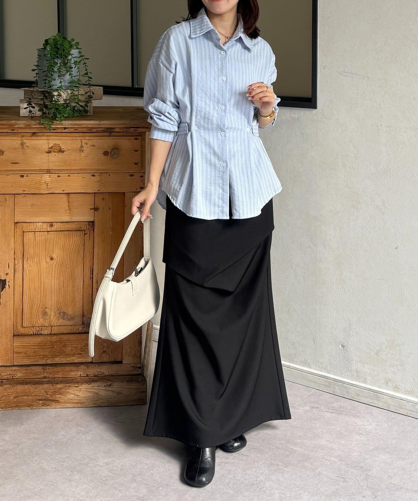 腰帶設計 條紋圖案 襯衫