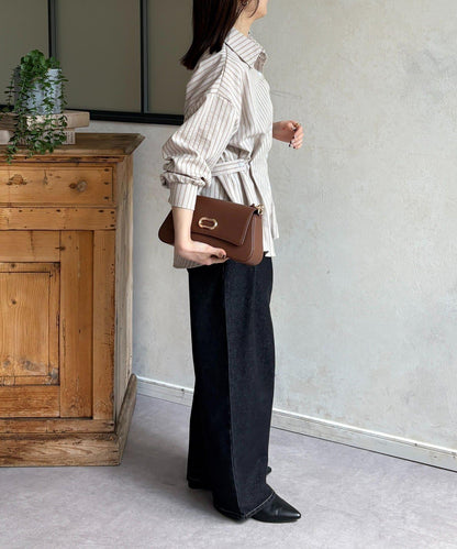 腰帶設計 條紋圖案 襯衫